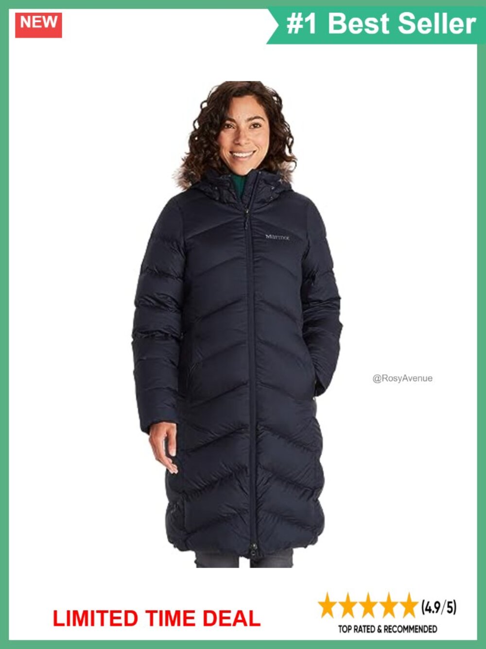 Water-Resistant 700-Fill Down Parka Coat Fleece-Lined Winter Jacket
